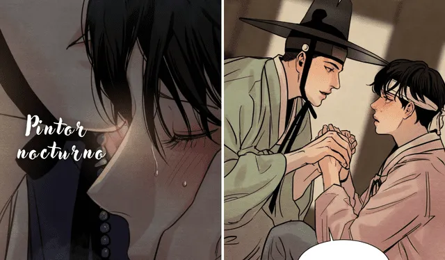  'Pintor nocturno' es un manhwa BL que tiene tres temporadas. Foto: Composición LR/Byeonduck/ Lezhin ES   