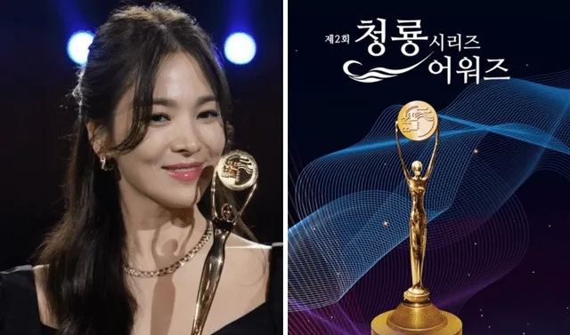 Estrella de "La gloria" se llevó la máximo presea de los 2nd Blue Dragon Series Awards 2023. ¿Qué dijo Song Hye Kyo en su discurso? Foto: composición LR/KBS