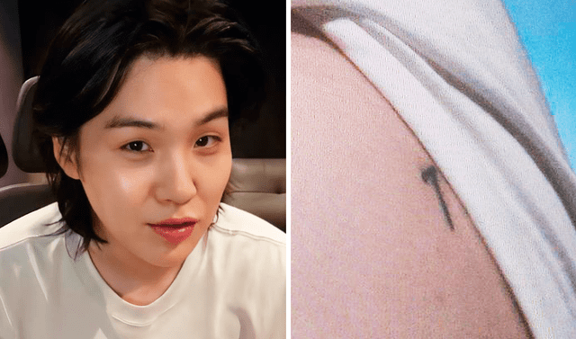 BTS: Suga reveló la ubicación exacta de su tatuaje de la amistad. Foto: composición LR/Weverse Live/Twitter