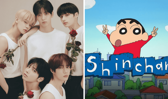 Los idols de TXT debutaron en el 2019 con la agencia BIGHIT MUSIC. Foto: Composición LR/TXT Oficial/ 'Crayon Shin Chan' Oficial