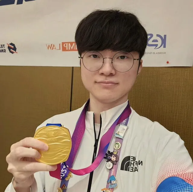  'Faker' celebra su oro de los Juegos Olímpicos 2023. Foto: X   