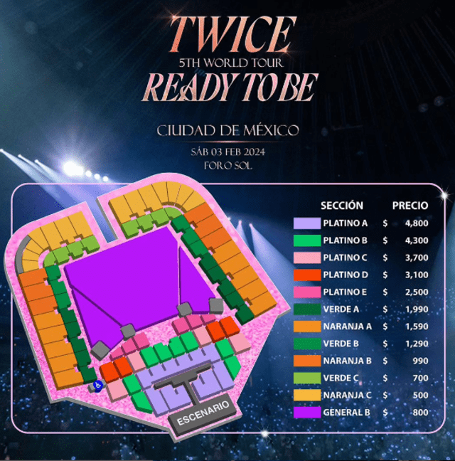 TWICE en México 2024 precios oficiales por boletos y mapa de zonas del