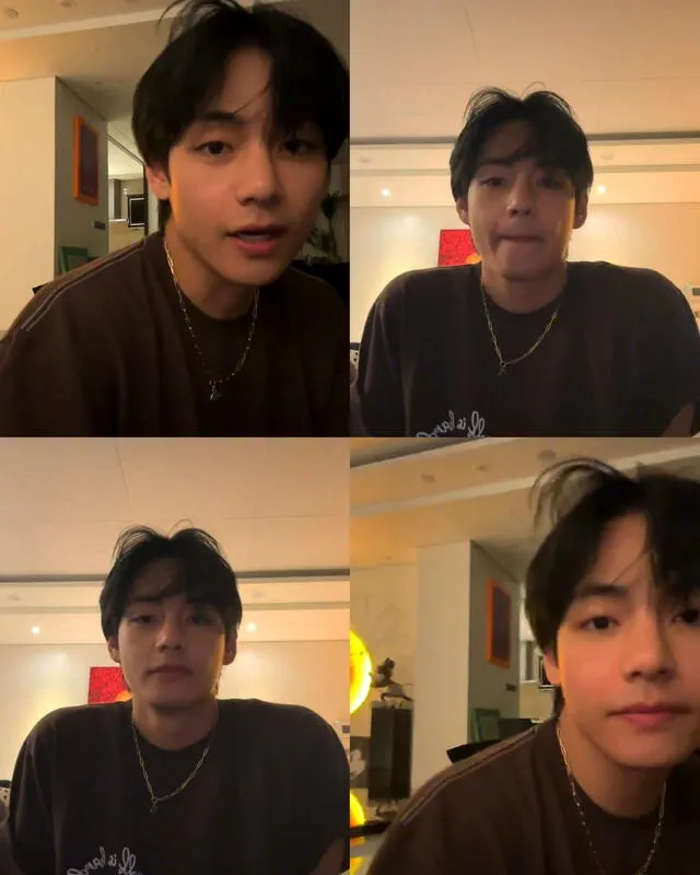  Taehyung, de BTS, reapareció en redes sociales con el cabello de color negro. Foto: Weverse V   